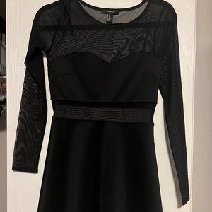 Juniors Knee Length Black Dress, Size M